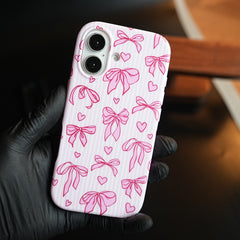 Pink Ribbon Case for iPhone 17 Series | Heart Designer Cover
