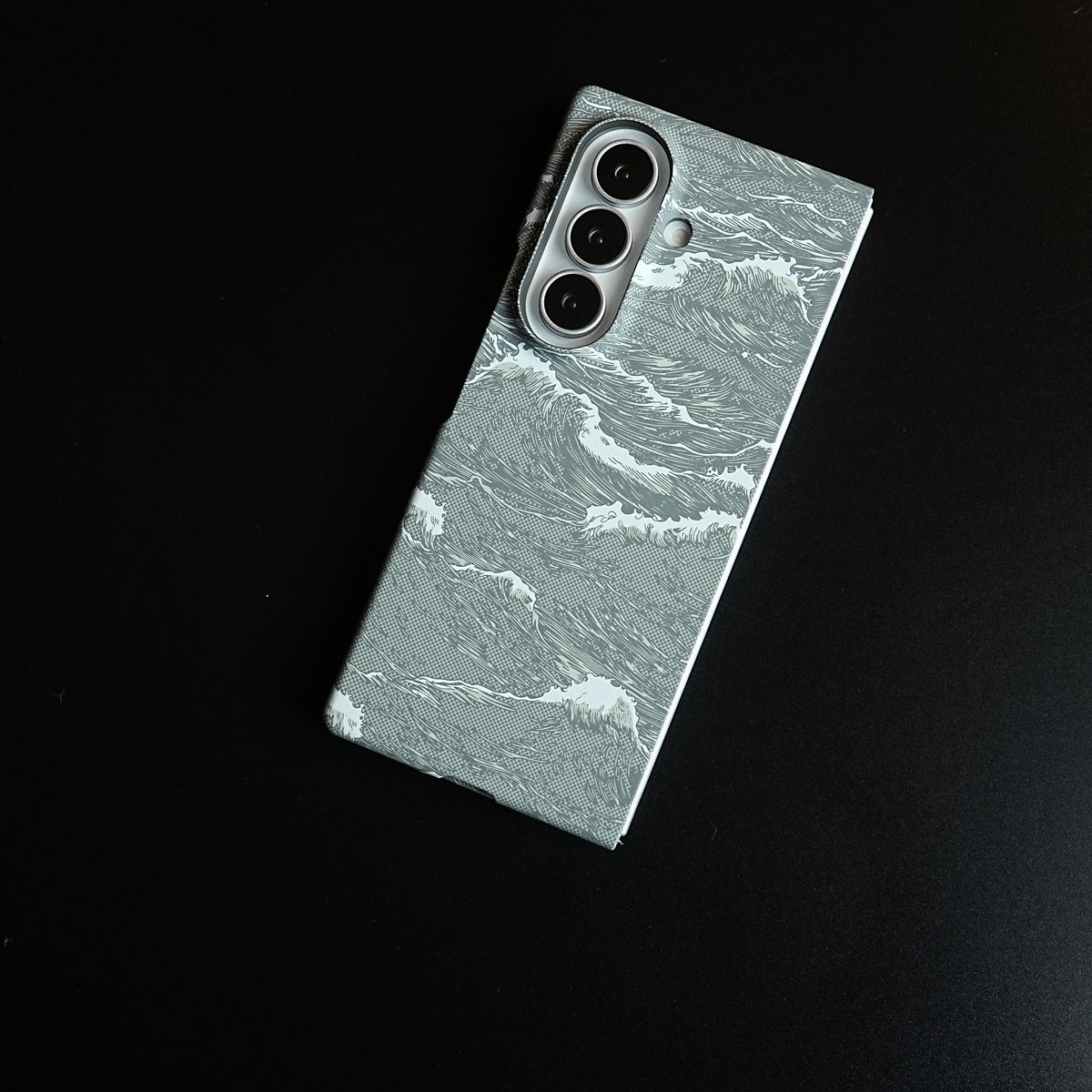 Artistic Wave Print Case for Galaxy Z Fold 7 | MagSafe Slim Case