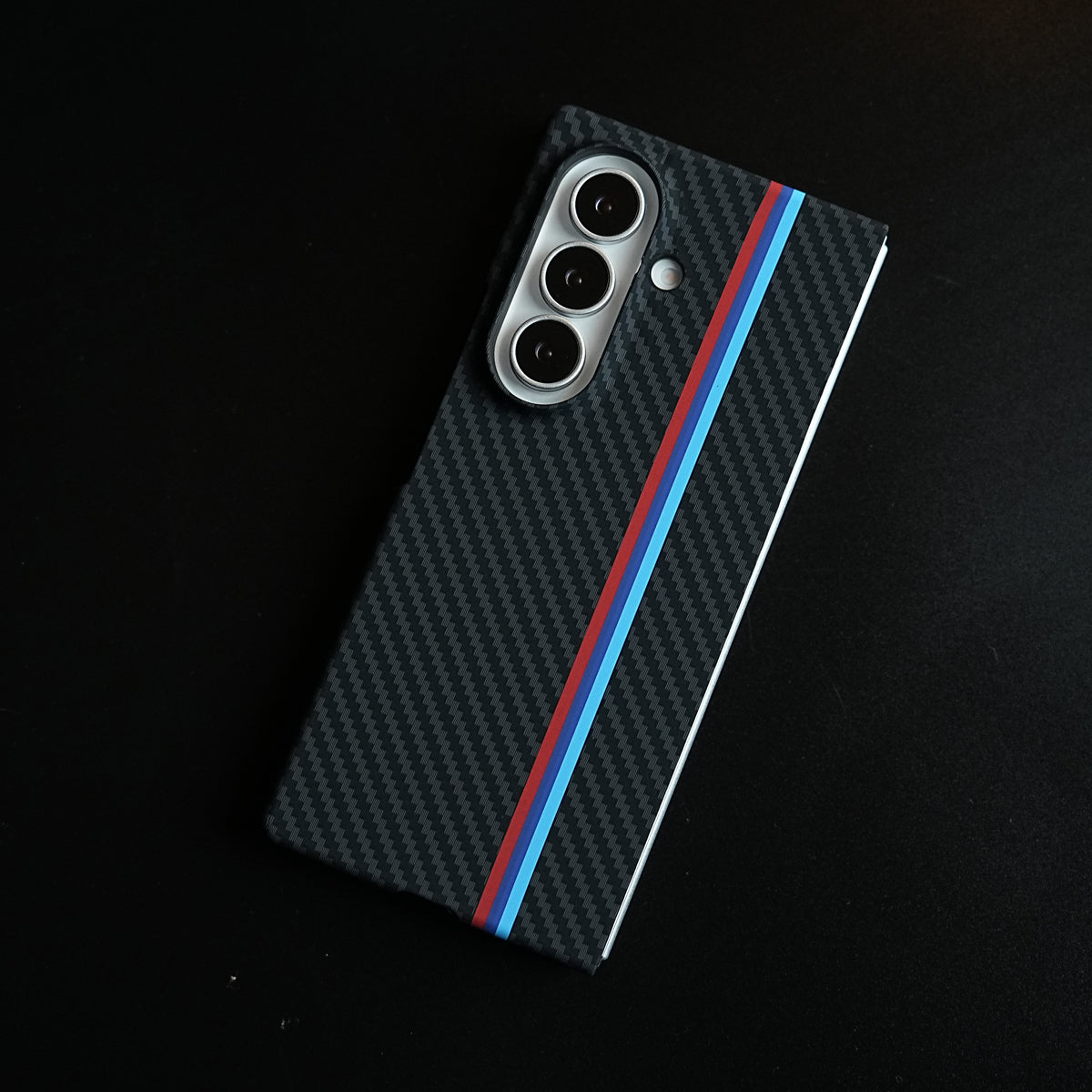 Carbon Fiber Texture Stripe Case for Galaxy Z Fold 7 | MagSafe Case