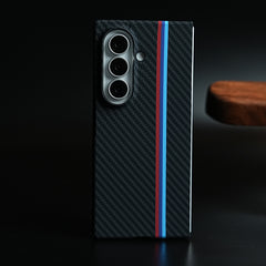 Carbon Fiber Texture Stripe Case for Galaxy Z Fold 7 | MagSafe Case