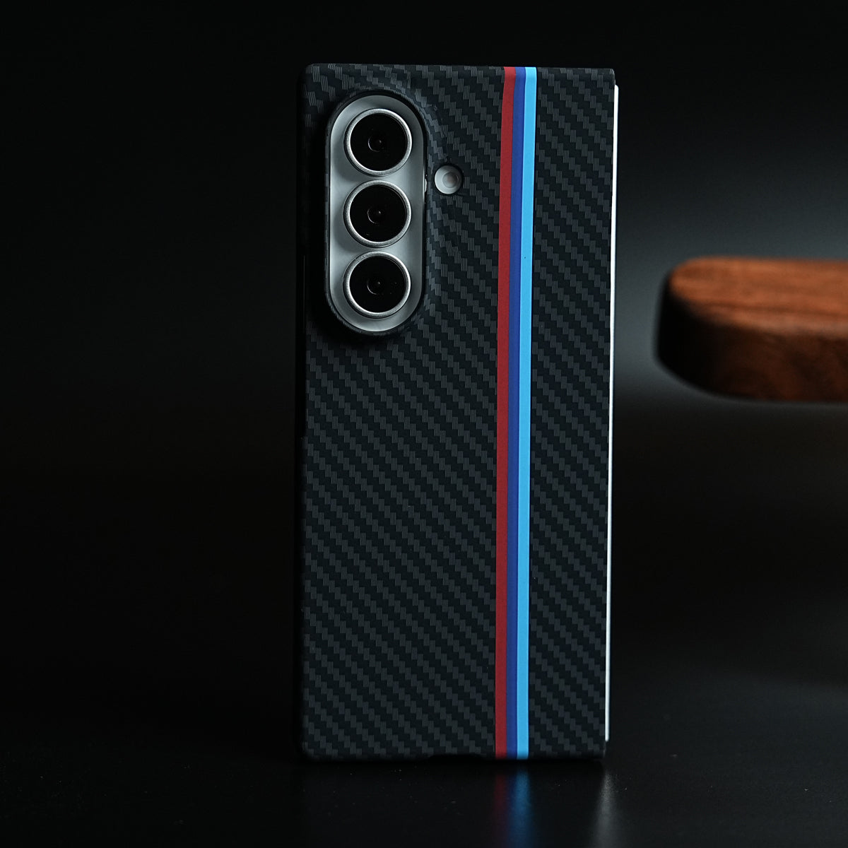 Carbon Fiber Texture Stripe Case for Galaxy Z Fold 7 | MagSafe Case