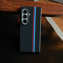 Carbon Fiber Texture Stripe Case for Galaxy Z Fold 7 | MagSafe Case