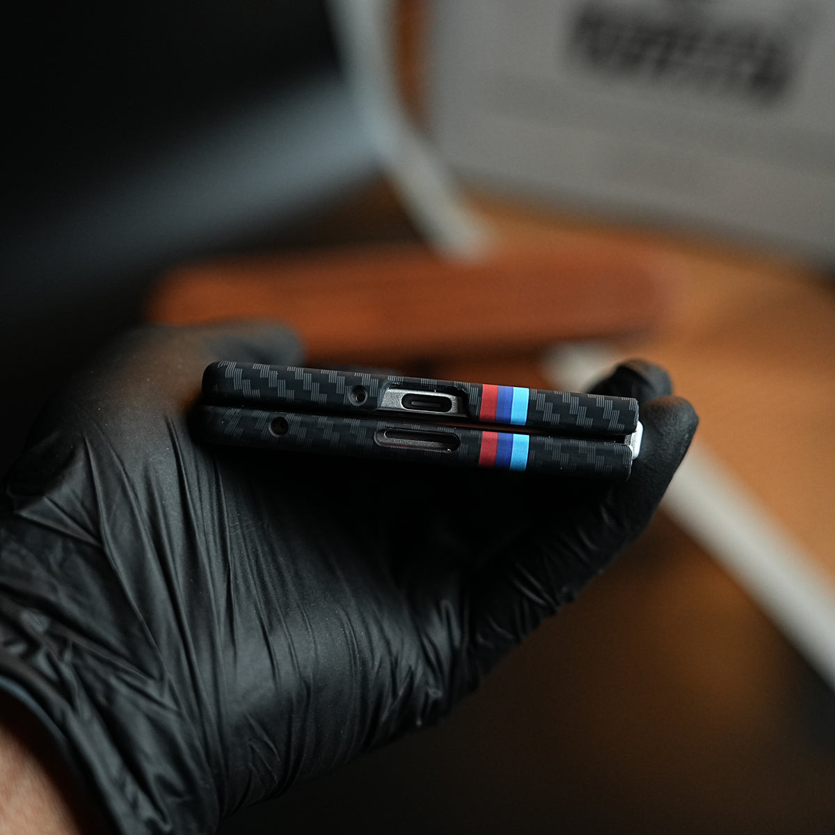 Carbon Fiber Texture Stripe Case for Galaxy Z Fold 7 | MagSafe Case