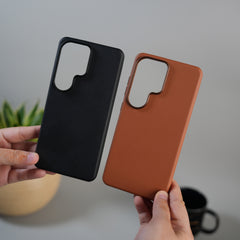 Galaxy S24 Ultra Luxe Skin Leather Finish Case | Premium Soft-Touch Slim MagSafe Cover