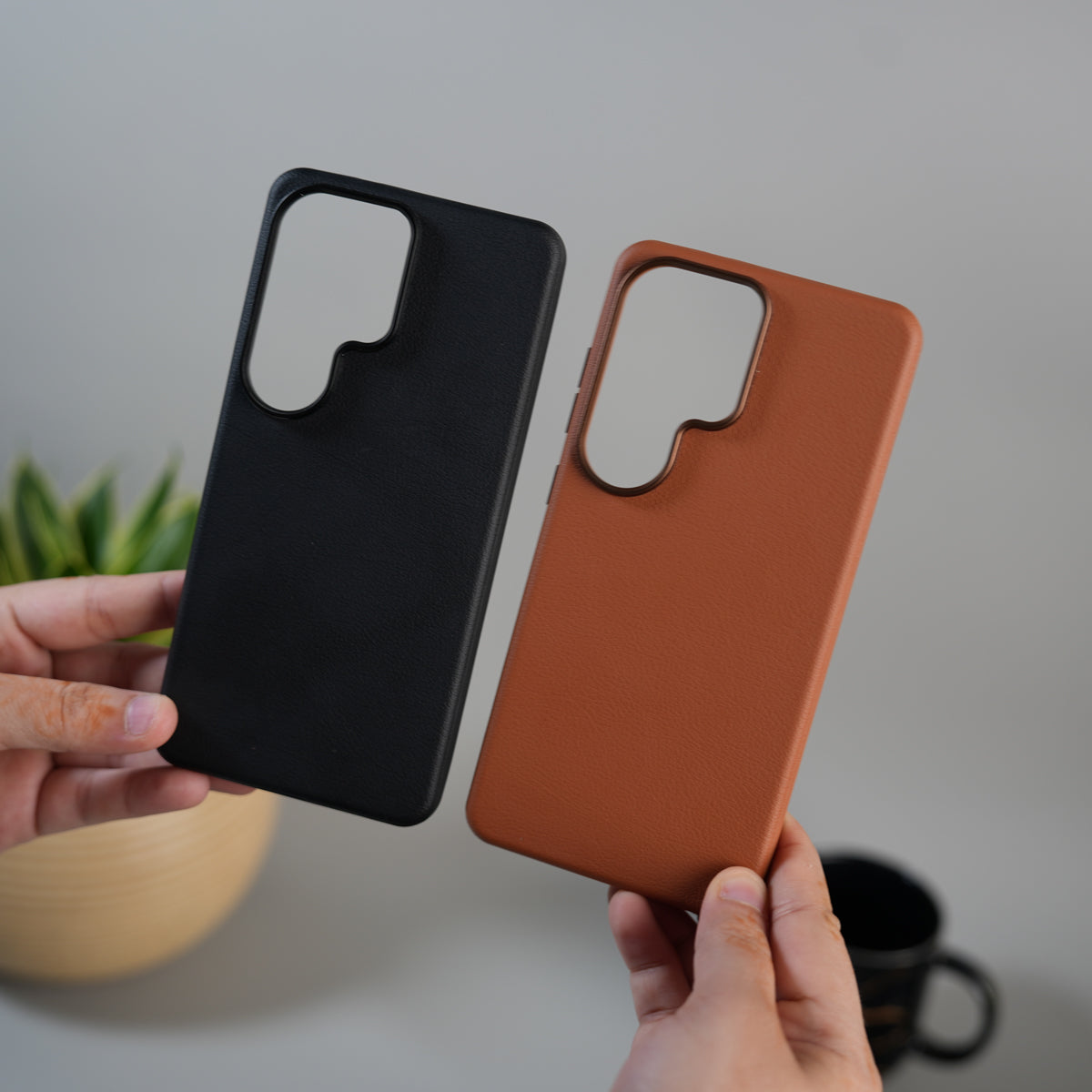 Galaxy S24 Ultra Luxe Skin Leather Finish Case | Premium Soft-Touch Slim MagSafe Cover