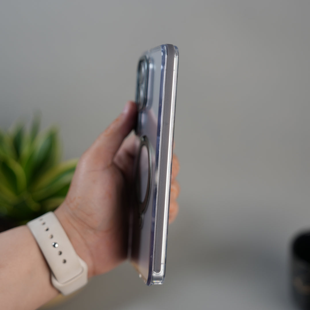 Galaxy S26 Ultra GripRing MagSafe Clear Case with Built-in Stand | Transparent Shockproof Cover