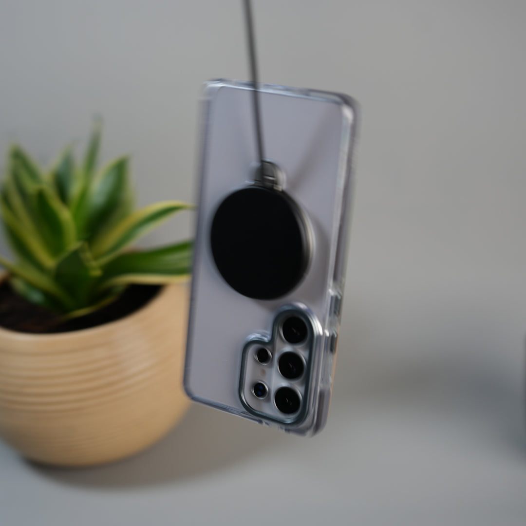 Galaxy S26 Ultra GripRing MagSafe Clear Case with Built-in Stand | Transparent Shockproof Cover