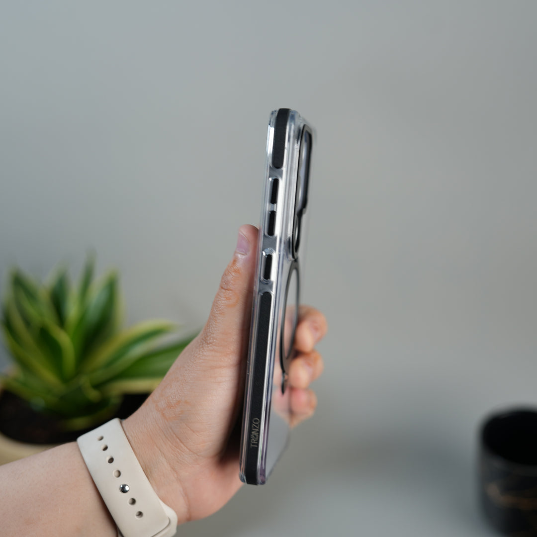 Galaxy S26 Ultra GripRing MagSafe Clear Case with Built-in Stand | Transparent Shockproof Cover