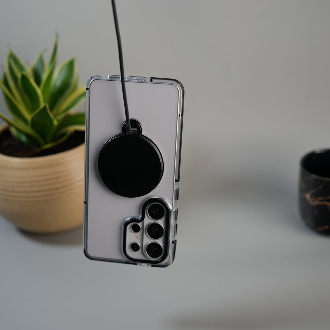 Galaxy S26 Ultra GripRing MagSafe Clear Case with Built-in Stand | Transparent Shockproof Cover