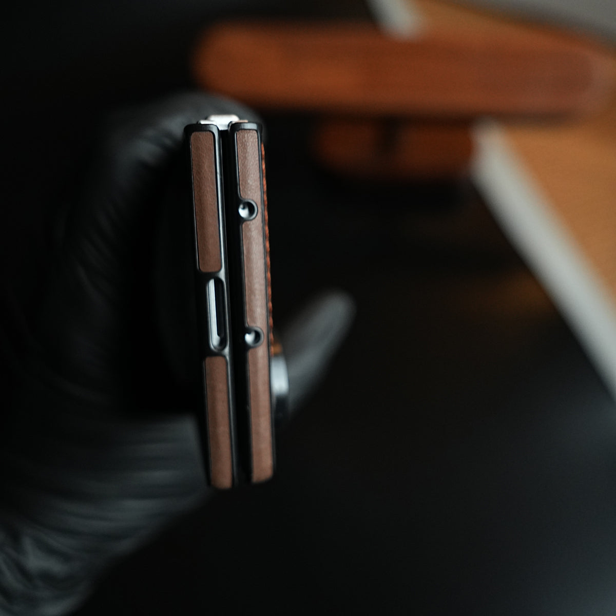 Stitched Leather Texture Cover for Galaxy Z Fold 8 Ultra | Metal Ring Stand Case