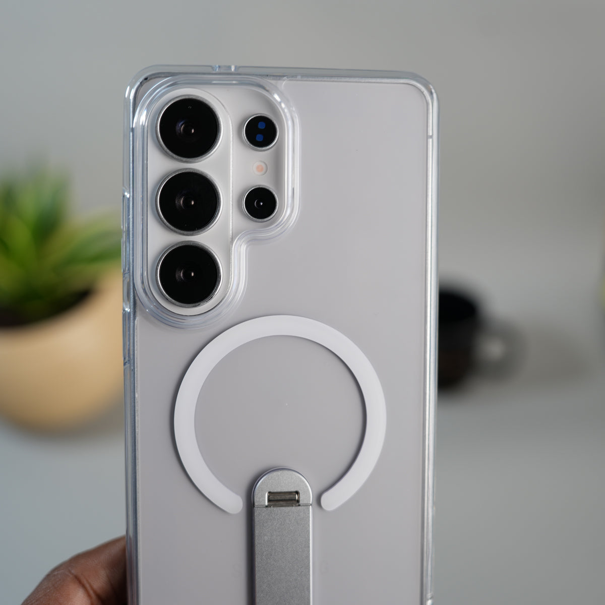 Galaxy S26 Ultra FlexStand Clear MagSafe Kickstand Case | Slim Foldable Stand Transparent Cover