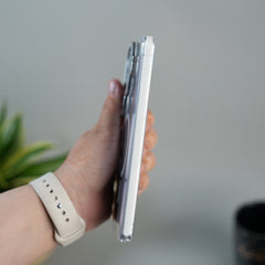 Galaxy S26 Ultra Transparent MagSafe Cover With Metal Camera Bump Kick Stand (White)