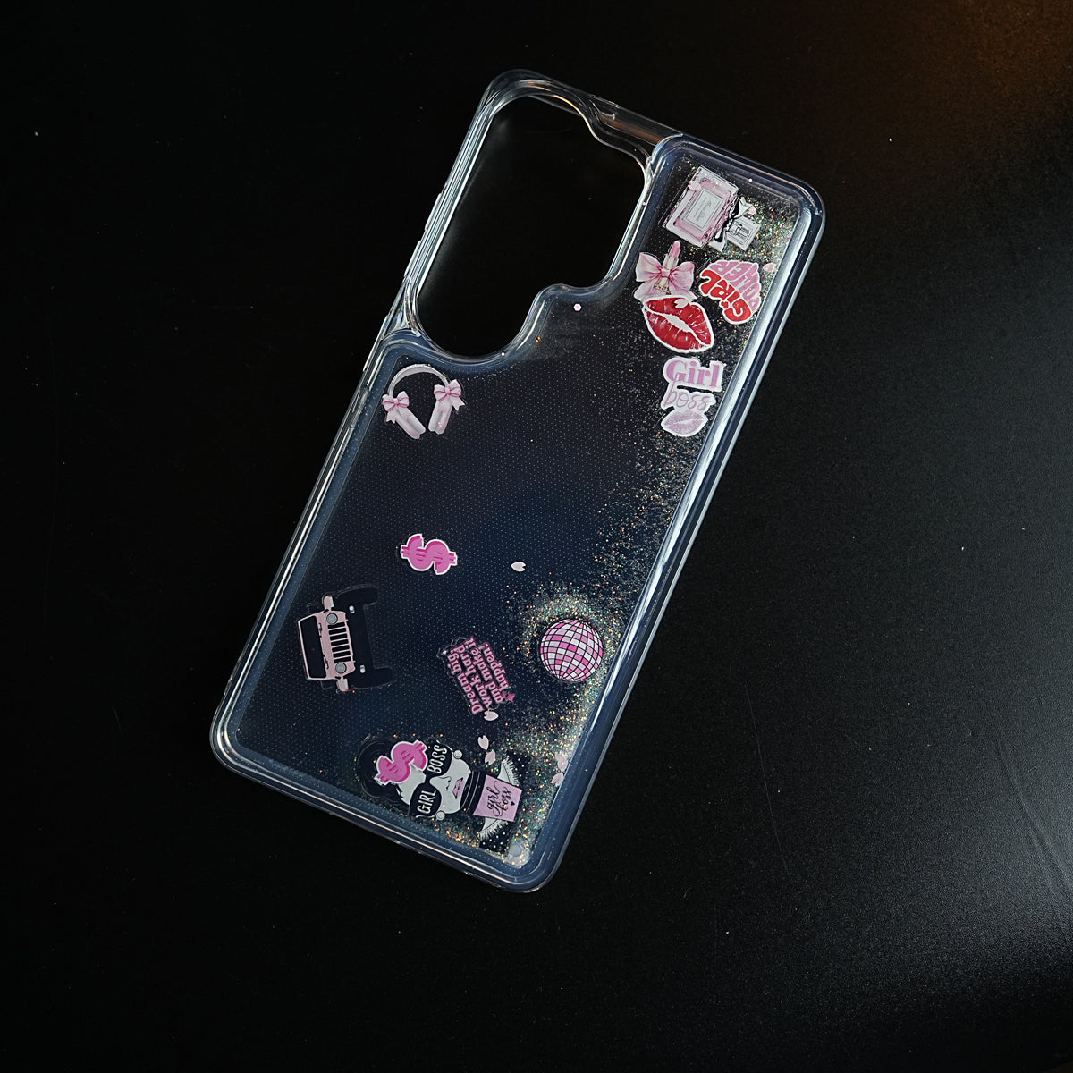 Clear Glitter Floating Charm Case for Galaxy S25 Ultra | Protective Cover