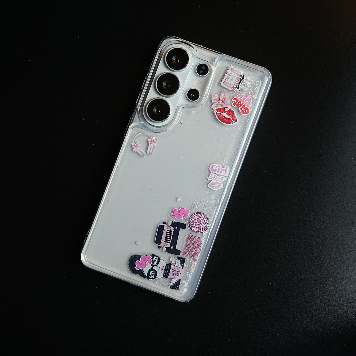 Clear Glitter Floating Charm Case for Galaxy S25 Ultra | Protective Cover