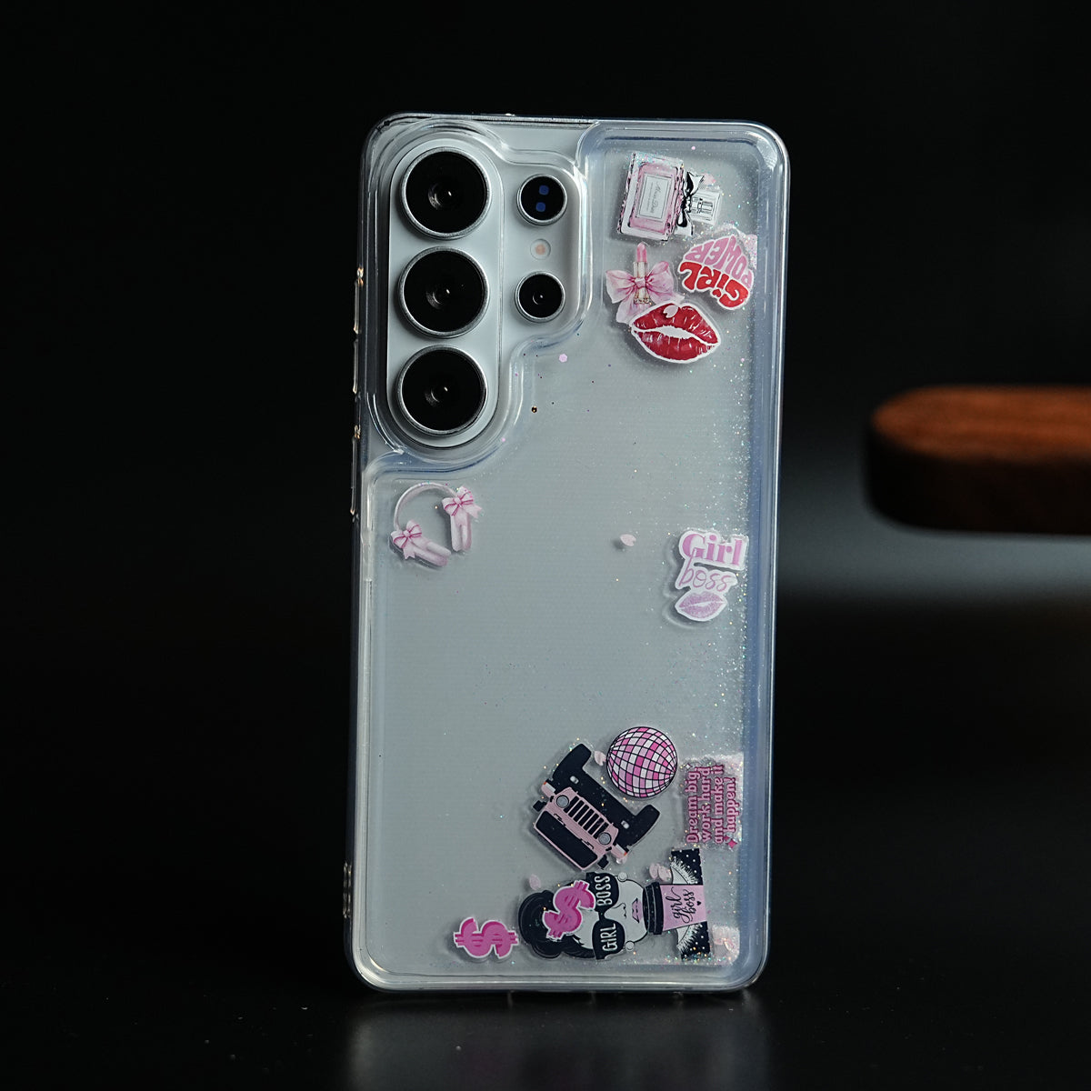 Clear Glitter Floating Charm Case for Galaxy S25 Ultra | Protective Cover