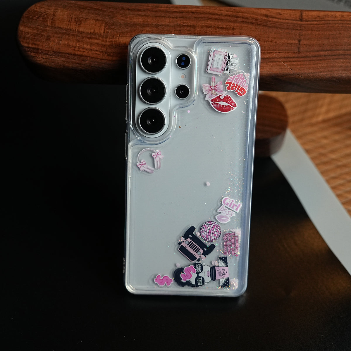 Clear Glitter Floating Charm Case for Galaxy S25 Ultra | Protective Cover