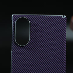 Woven Sunset Moonrise Texture Leather Back Case For Samsung Galaxy Z Fold 8 | Magnetic Ring
