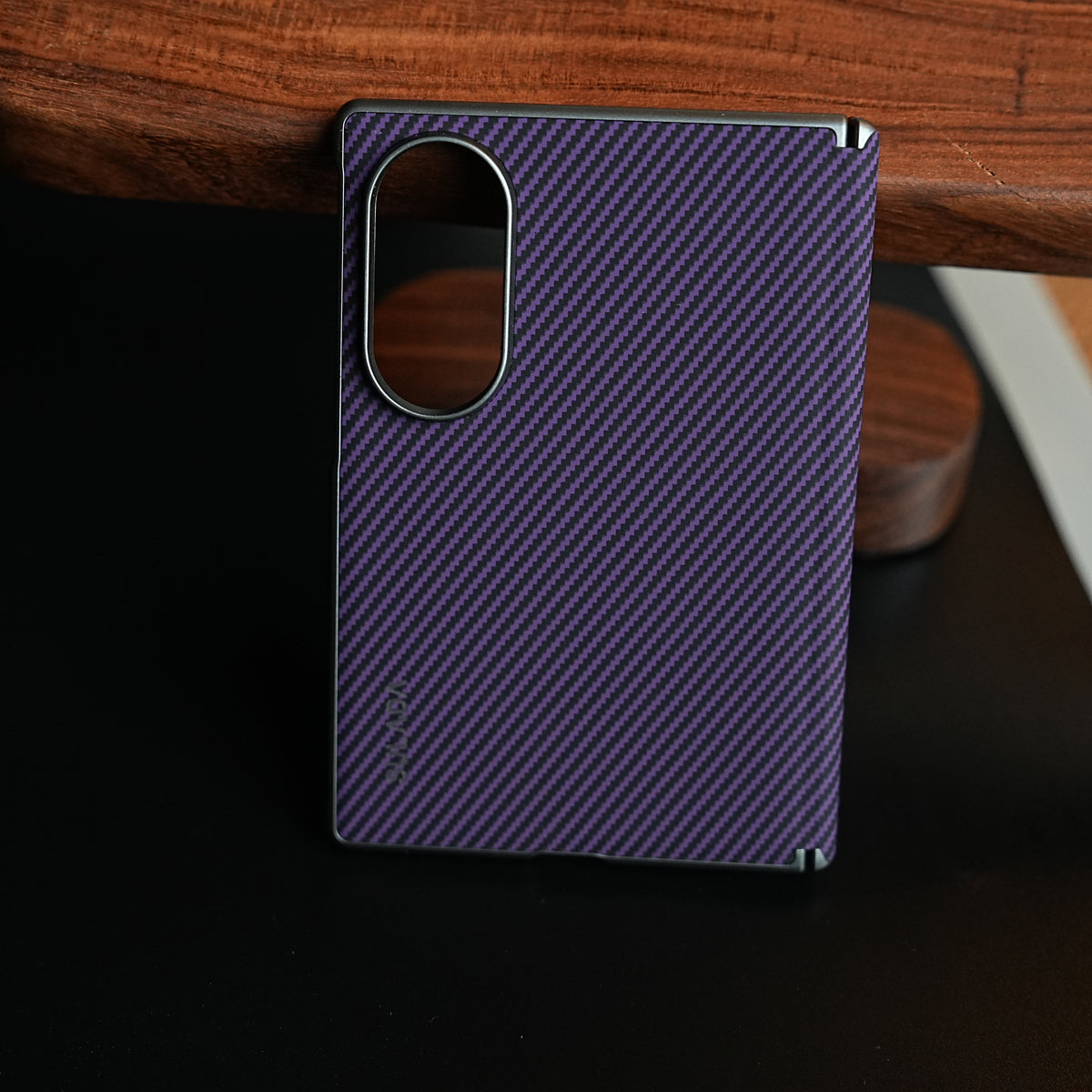 Woven Sunset Moonrise Texture Leather Back Case For Samsung Galaxy Z Fold 8 | Magnetic Ring