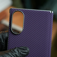 Woven Sunset Moonrise Texture Leather Back Case For Samsung Galaxy Z Fold 8 | Magnetic Ring