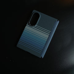 Woven Fiber Texture Hinge Protection Case For Samsung Galaxy Z Fold 8 (Blue)
