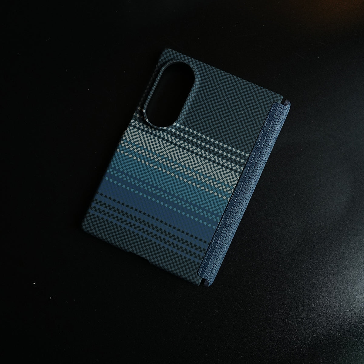 Woven Fiber Texture Hinge Protection Case For Samsung Galaxy Z Fold 8 (Blue)