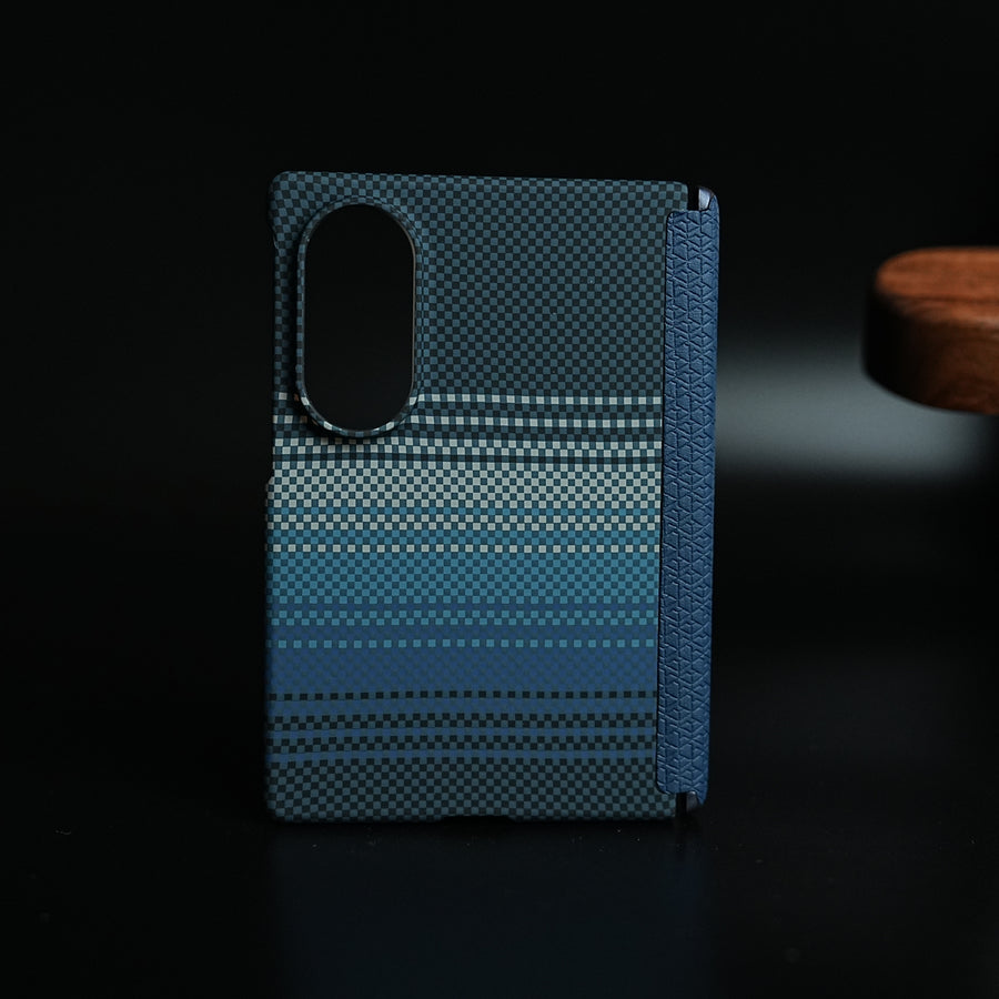 Woven Fiber Texture Hinge Protection Case For Samsung Galaxy Z Fold 8 (Blue)