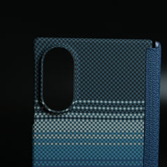 Woven Fiber Texture Hinge Protection Case For Samsung Galaxy Z Fold 8 (Blue)