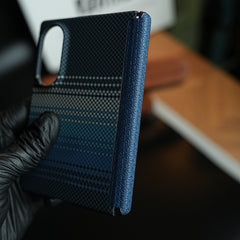 Woven Fiber Texture Hinge Protection Case For Samsung Galaxy Z Fold 8 (Blue)