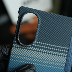 Woven Fiber Texture Hinge Protection Case For Samsung Galaxy Z Fold 8 (Blue)