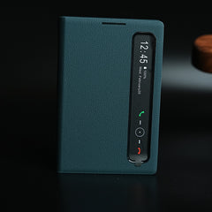Smart View Leather Texture Flip Stand Case For Samsung Galaxy Z Fold 8 (Green)