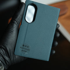 Smart View Leather Texture Flip Stand Case For Samsung Galaxy Z Fold 8 (Green)