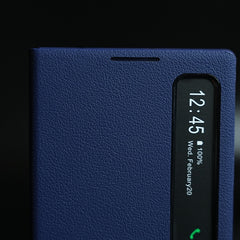 Smart View Leather Texture Flip Stand Case For Samsung Galaxy Z Fold 8 (Blue)