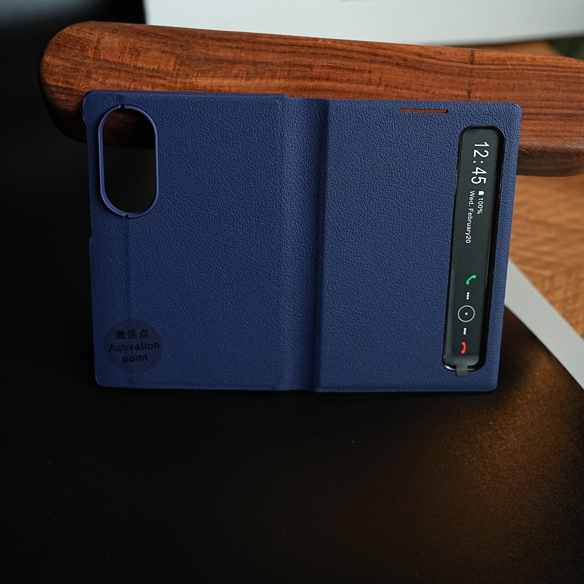 Smart View Leather Texture Flip Stand Case For Samsung Galaxy Z Fold 8 (Blue)