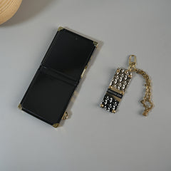 Galaxy Z Flip 7 Luxury CD Trunk Case Cover With Chain