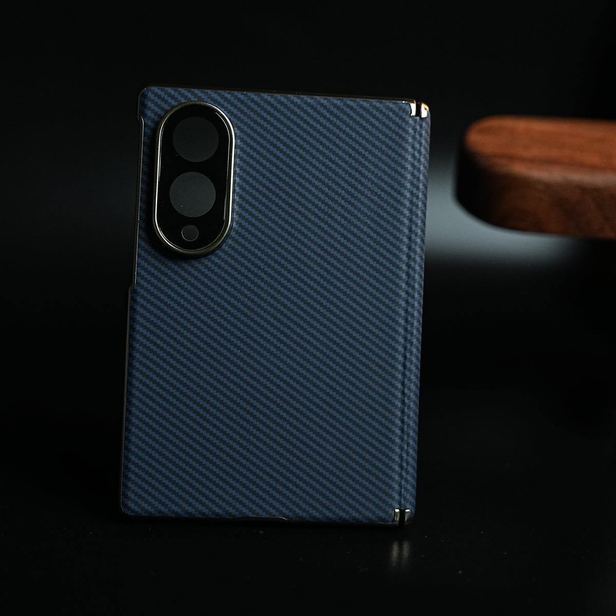 Carbon Fiber Texture Slim Case For Samsung Galaxy Z Fold 8 | Hinge Protection (Blue)