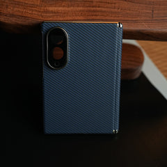 Carbon Fiber Texture Slim Case For Samsung Galaxy Z Fold 8 | Hinge Protection (Blue)