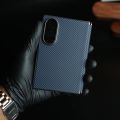 Carbon Fiber Texture Slim Case For Samsung Galaxy Z Fold 8 | Hinge Protection (Blue)