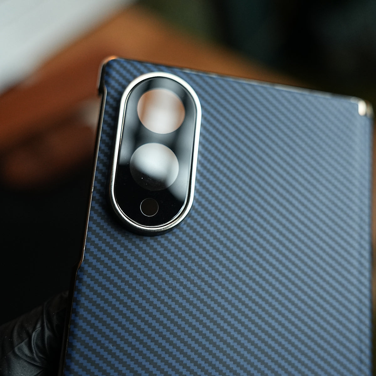 Carbon Fiber Texture Slim Case For Samsung Galaxy Z Fold 8 | Hinge Protection (Blue)