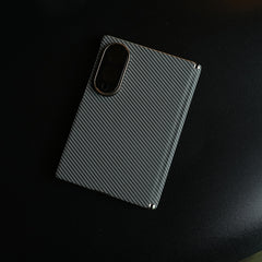 Carbon Fiber Texture Slim Case For Samsung Galaxy Z Fold 8 | Hinge Protection (Gray)