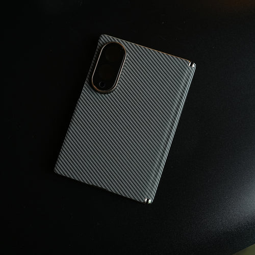 Carbon Fiber Texture Slim Case For Samsung Galaxy Z Fold 8 | Hinge Protection (Gray)