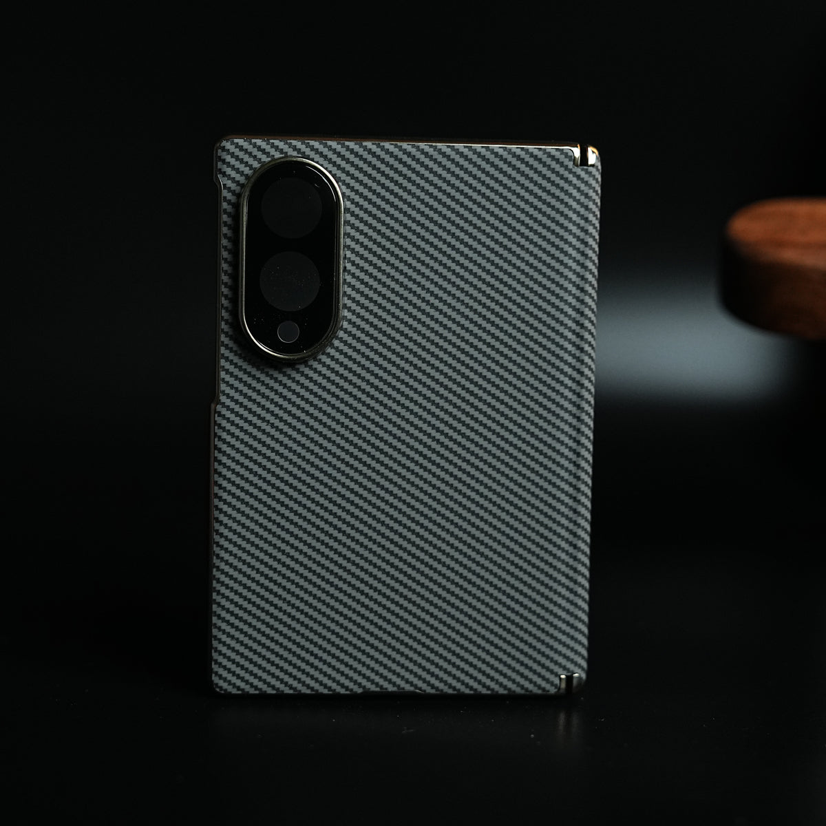 Carbon Fiber Texture Slim Case For Samsung Galaxy Z Fold 8 | Hinge Protection (Gray)