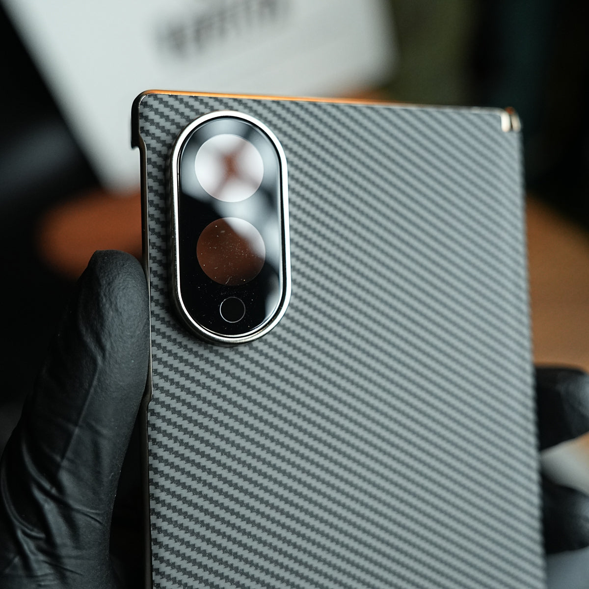 Carbon Fiber Texture Slim Case For Samsung Galaxy Z Fold 8 | Hinge Protection (Gray)