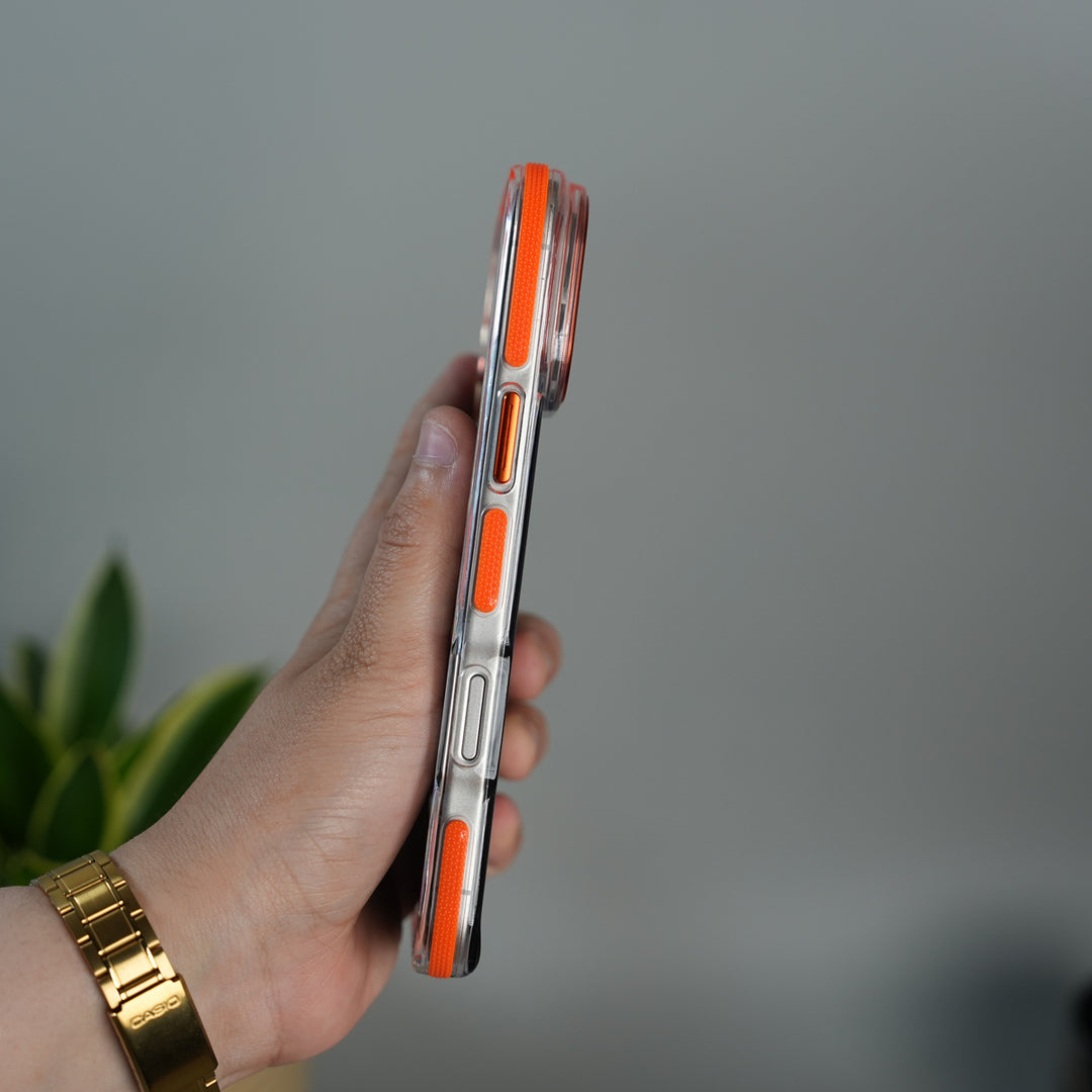 iPhone 17 Series Carbon Texture Transparent Metal Camera Ring MagSafe Cover