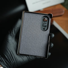 Carbon Fiber Texture Slim Case For Samsung Galaxy Z Fold 8 | Hinge Protection (White)
