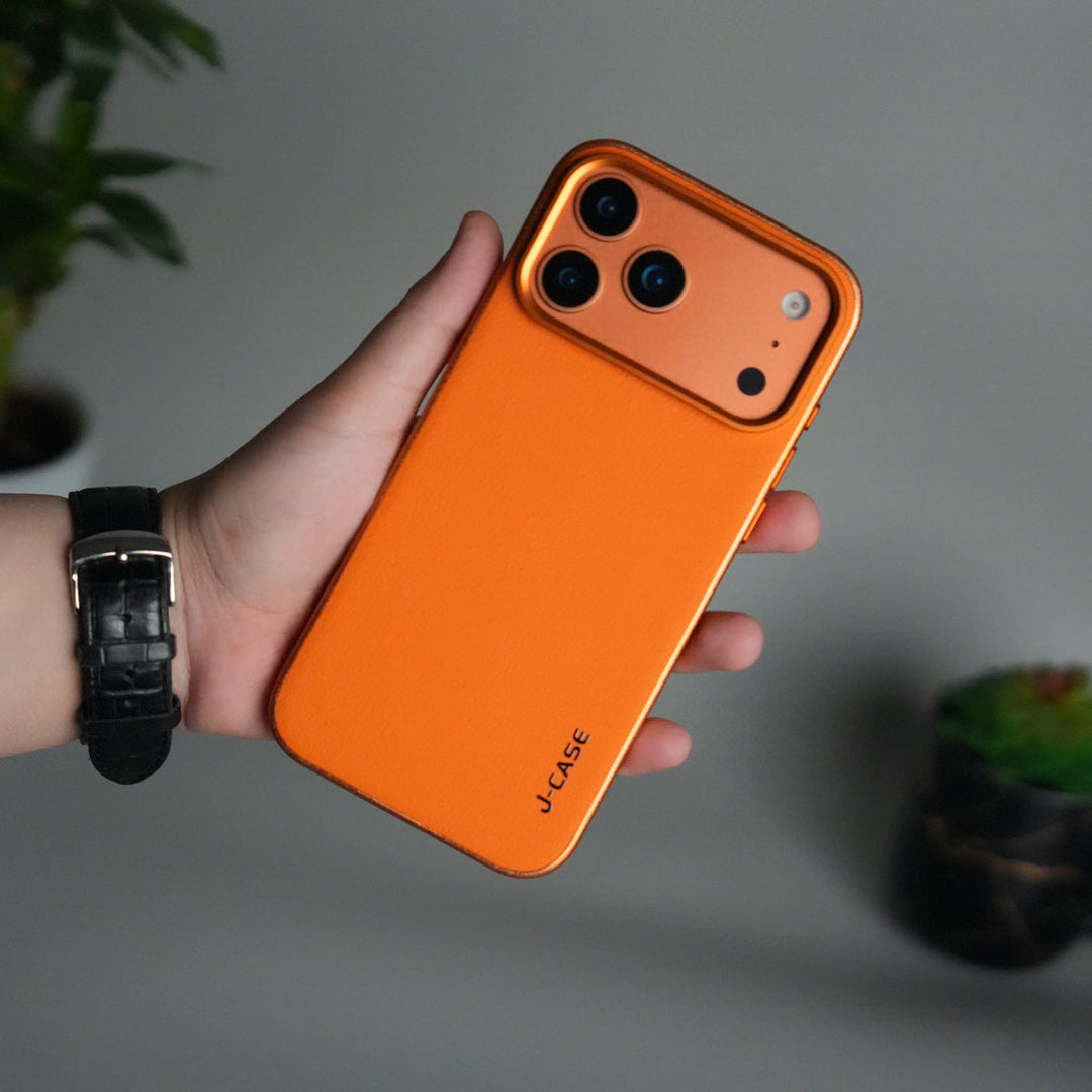 iPhone 17 Pro Max Luxury Leather Matte Case | Slim Protective Metal Frame Back Cover