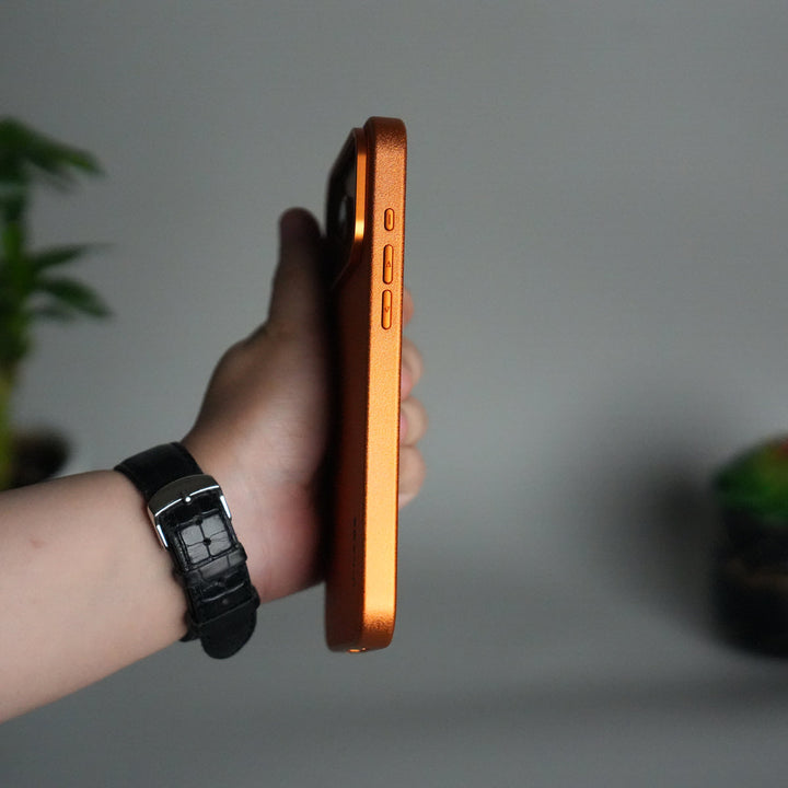 iPhone 17 Pro Max Luxury Leather Matte Case | Slim Protective Metal Frame Back Cover