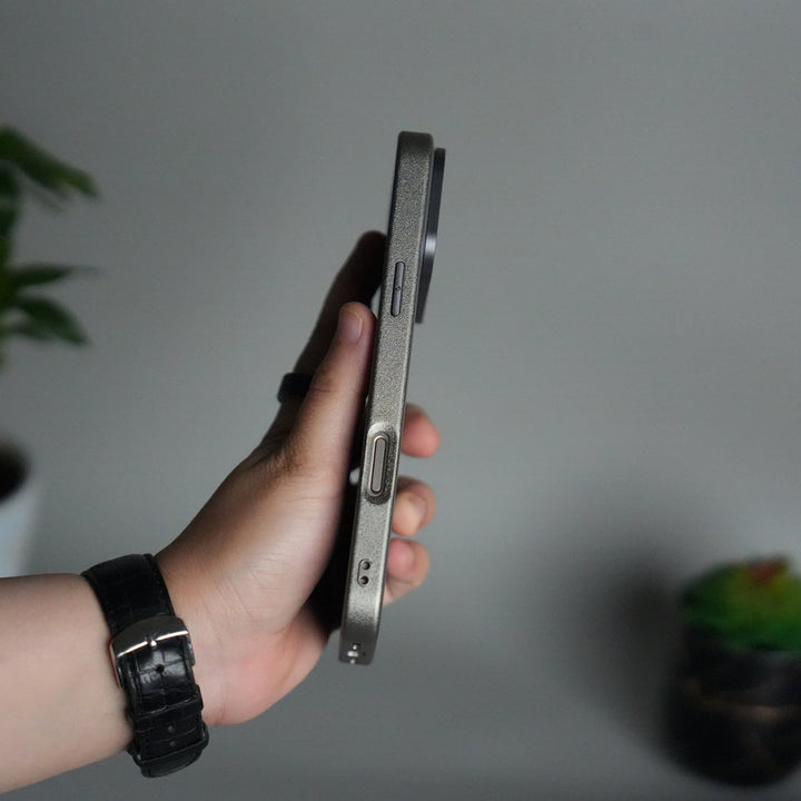 iPhone 17 Pro Max Luxury Leather Matte Case | Slim Protective Metal Frame Back Cover