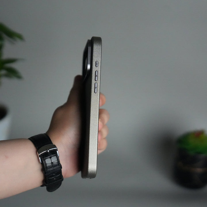 iPhone 17 Pro Max Luxury Leather Matte Case | Slim Protective Metal Frame Back Cover