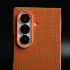 Pixel Geometric Woven Texture Slim Case For Samsung Galaxy Z fold 7