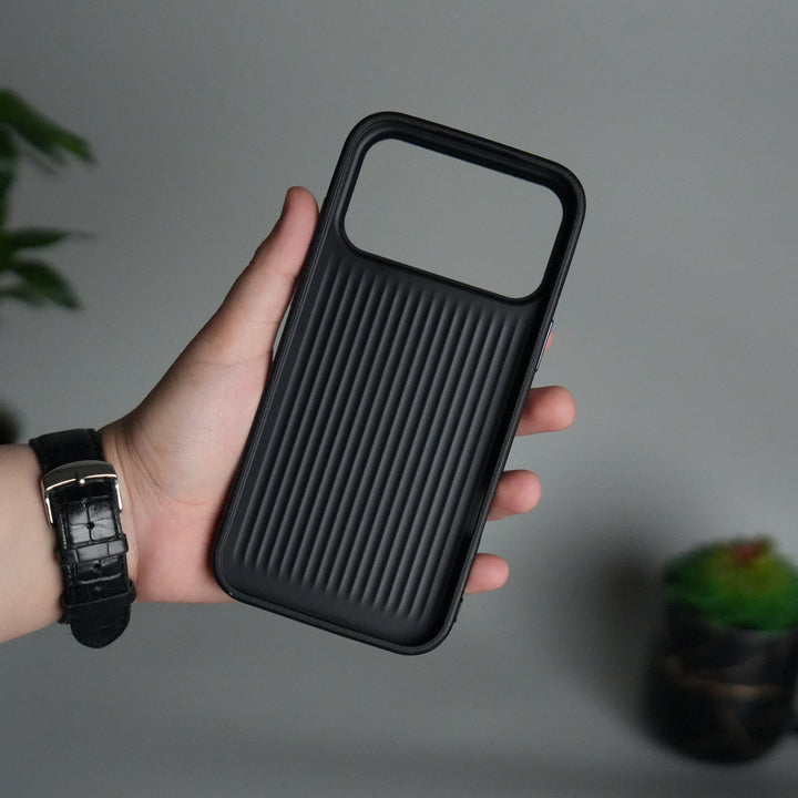 iPhone 17 Pro Max Luxury Leather Matte Case | Slim Protective Metal Frame Back Cover